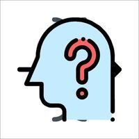 A person's head with a question mark on it vector