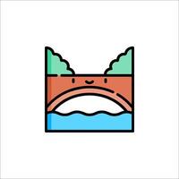A cartoon bridge with a face on it vector