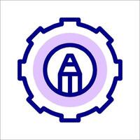 A gear wheel with the letter a in the center vector