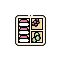 A square icon of a box with food inside vector