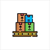 A stack of boxes on a pallet icon vector