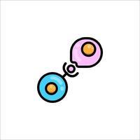 A pair of balls with two eggs on them vector