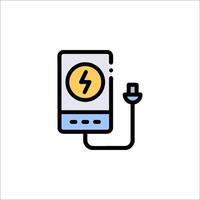 A phone charging with a lightning bolt icon vector