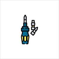 A blue and yellow screwdriver with a screwdriver vector