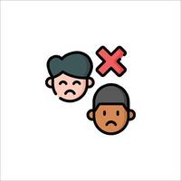 Two people with crossed out faces on a white background vector