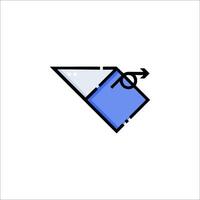 A blue triangle with a blue arrow pointing to it vector