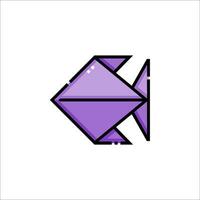 A purple fish icon on a white background vector