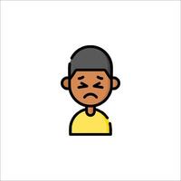 A man with a sad face icon vector