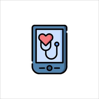 A smartphone with a heart on it vector