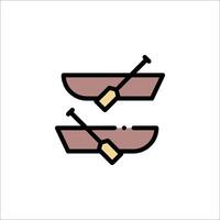 Two boats with paddles on top of them vector