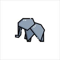 An elephant is shown in a flat style vector