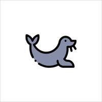 A seal is shown in a simple line drawing vector