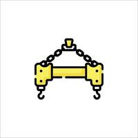 A yellow crane with chains on it vector