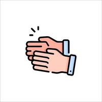 Two hands clapping icon on white background vector