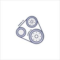 A car engine icon with two wheels vector