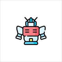A robot icon with a red and blue color scheme vector