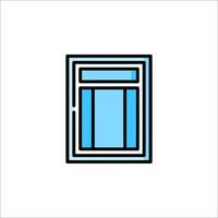 A window with a blue frame on a white background vector