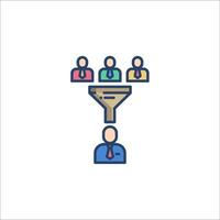 A funnel with people in it and a man standing in front of it vector