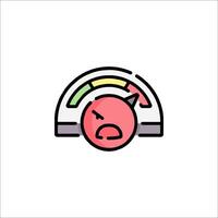 A red angry face on a meter vector