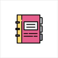 A pink notebook icon on a white background vector