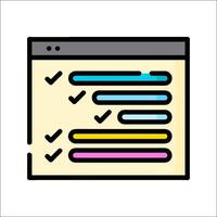 A checklist icon with a check box on it vector