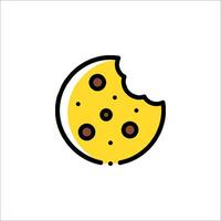 A slice of pizza icon with a slice of cheese vector