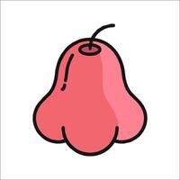 A red pear on a white background vector