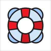 A life preserver icon in a flat style vector