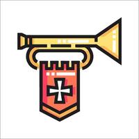 A trumpet with a cross on it vector
