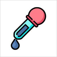 A test tube with a drop of liquid on it vector