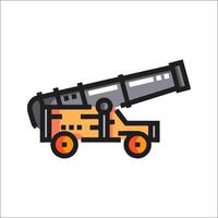A truck with a large cannon on top of it vector