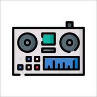 A radio with a microphone icon on a white background vector