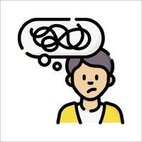 A man with a thought bubble above his head vector