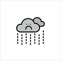 A sad cloud with rain drops on it vector