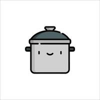 A cartoon pot with a face on it vector