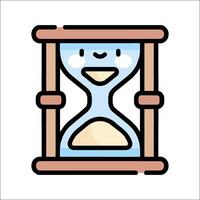 A cartoon hourglass with a smiling face vector