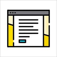 A document icon with a yellow and black border vector