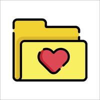 A folder with a heart inside vector