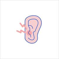 An ear with a lightning bolt on it vector