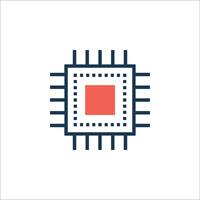 A computer processor icon on a white background vector