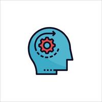 A person's head with gears inside it vector