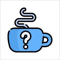 Coffee cup with question mark icon vector