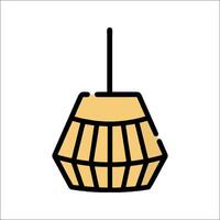 A lamp with a basket on top of it vector