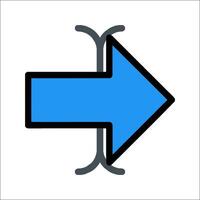 A blue arrow pointing in the opposite direction vector