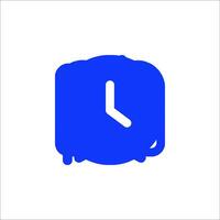 A blue clock icon on a white background vector