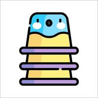 A cartoon character with a stack of books vector