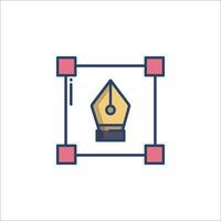 A pen and ink pen icon on a white background vector