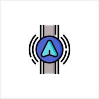 A watch with a blue arrow on it vector