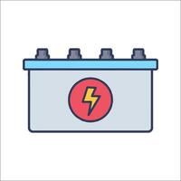An icon of a car battery with a lightning bolt vector