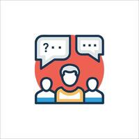 A group of people with speech bubbles on a white background vector